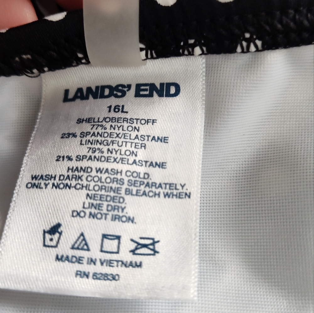 Lands' End Black and White Polka Dot Tankini - Picture 4 of 6